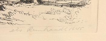 REMBRANDT HARMENSZ VAN RIJN, efter. Etsning.