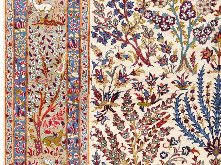 Matta, figural Nadjafabad, ca 414 x 300 cm.