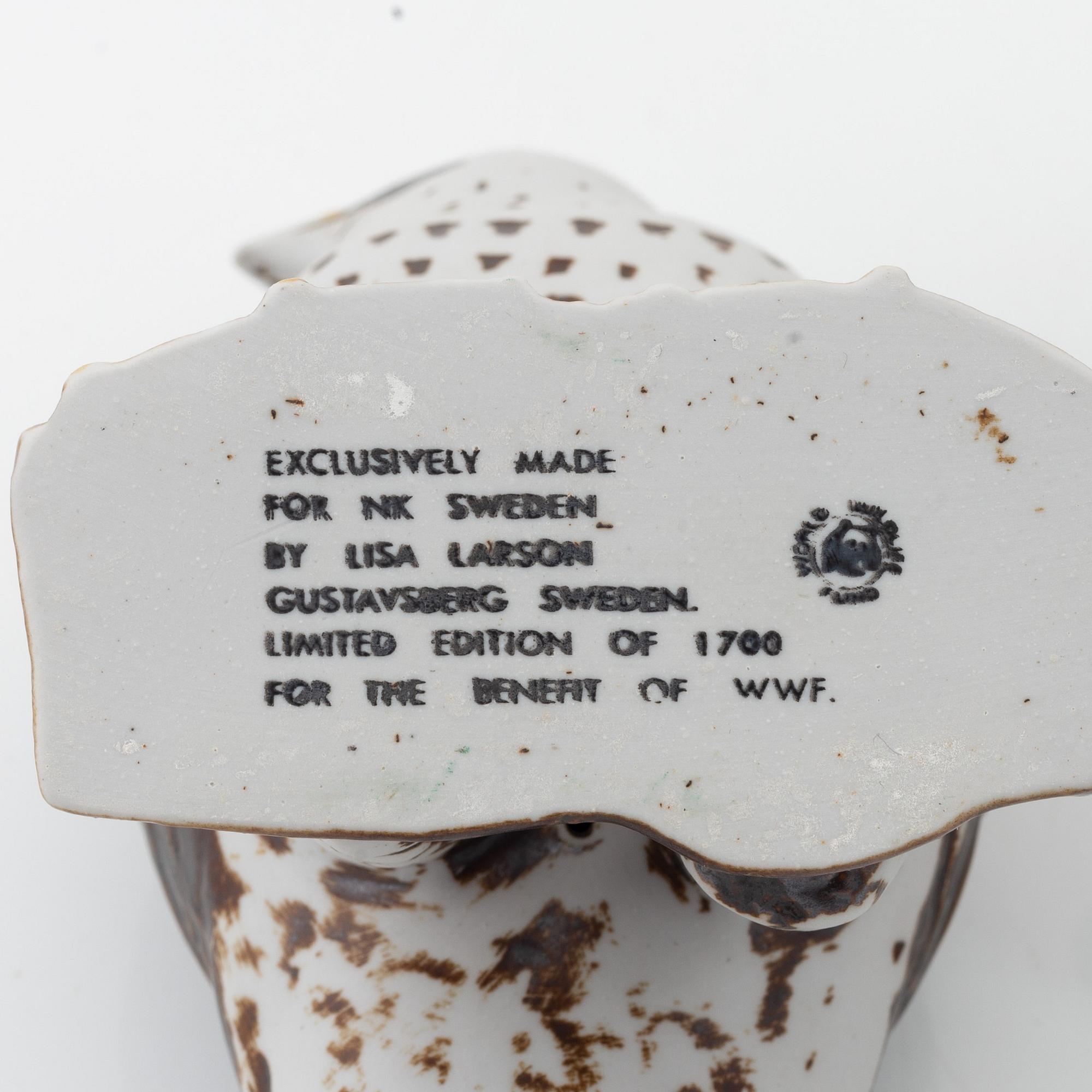 Lisa Larson, two stoneware firgurines, Gustavsberg for WWF.