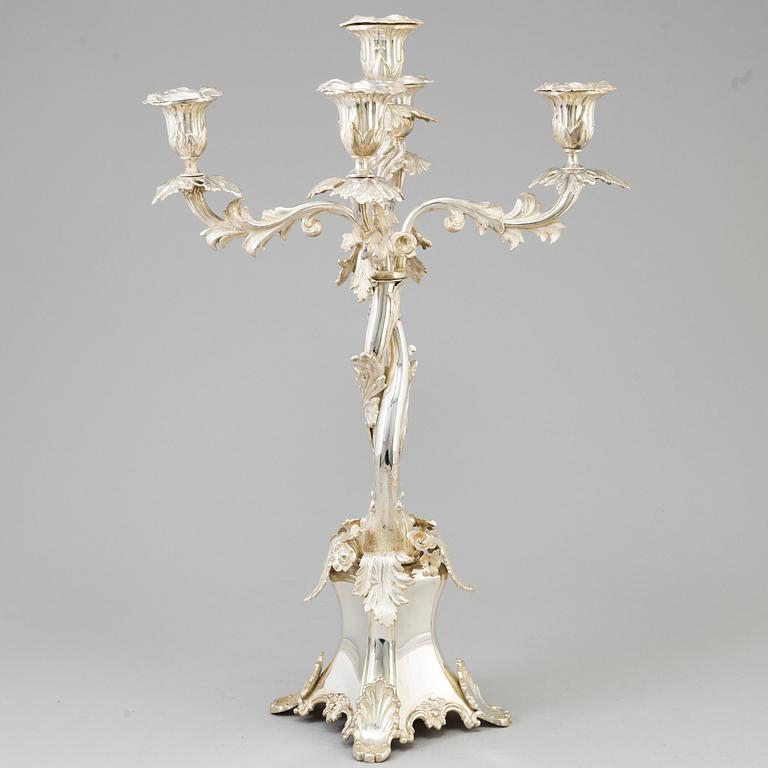 A silver plated candelabra from AG Dufva, late 19th century.