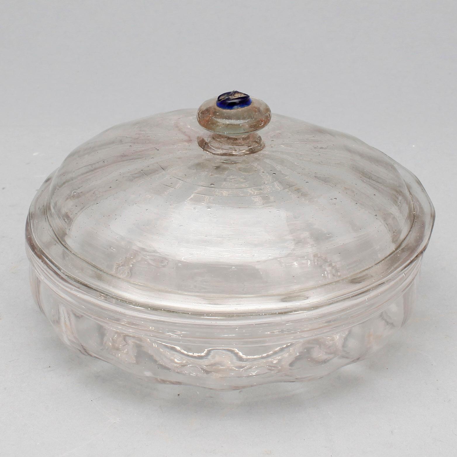 BONBONJÄR, glas, 1700-/1800-tal.