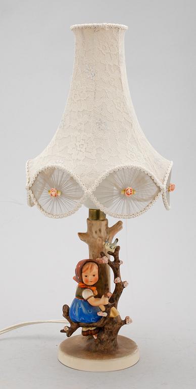 BORDSLAMPA, porslin, Goebel, MJ Hummel, 1950-tal.