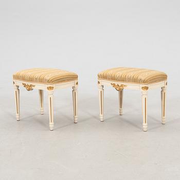 A pair of Gustavian style stools, Johan Ekman  second half of the 20th century.