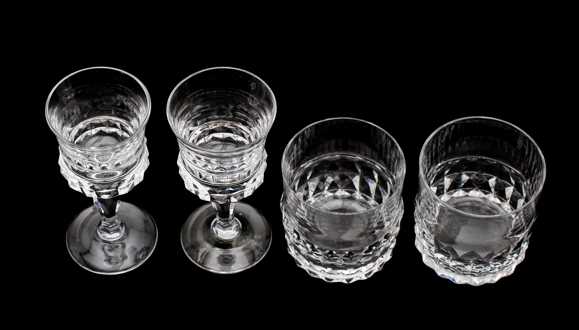 WHISKYGLAS OCH LIKÖRGLAS, 8+12 st, kristall, Silvia, Orrefors.