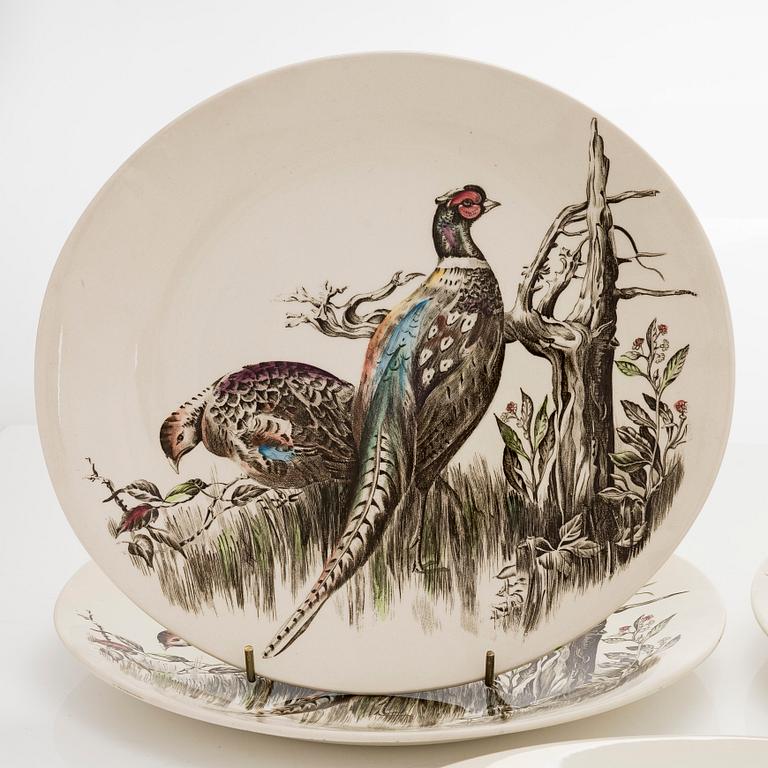 Tallrikar, 9 st "Birds"  flintgods, Johnson bros, England 1900-talets första hälft/mitt.