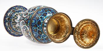 LOCKURNA, orientalisk stil, silver och emalj, Gorham Manufacturing Co, 1800/1900-tal.