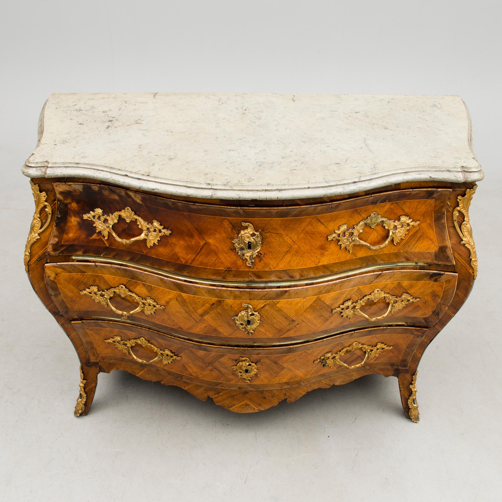 A Swedish Rococo 18th century commode by G. Foltiern.