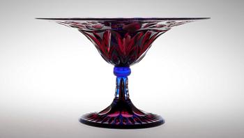 UPPSATSSKÅL, kristallglas, enligt uppgift  Murano, Italien sekelskiftet 1800/1900-tal.