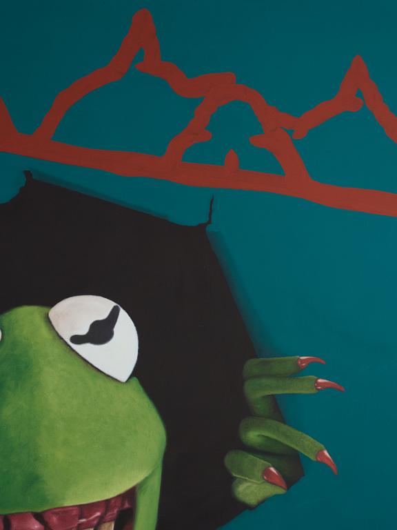 Bjarne Melgaard, "Untitled (Kermit as Tyrannosaurus Rex, Jurassic Park)".