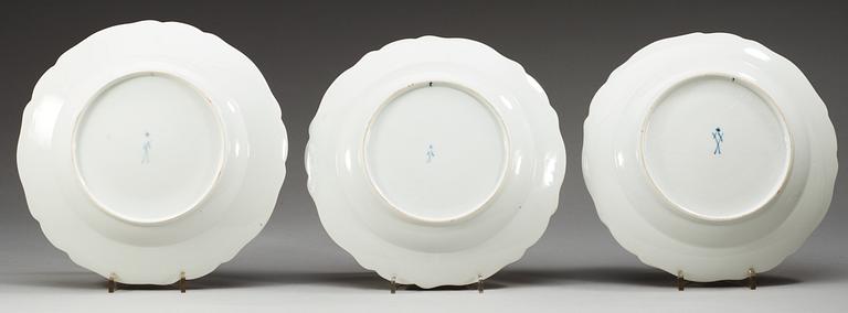 TALLRIKAR, 12 stycken, porslin. Meissen, Marcolinis period ca 1800.