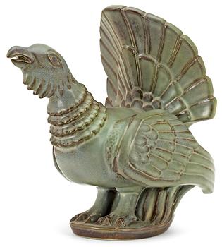 324. A Gunnar Nylund stoneware figure of a capercaillie, Rörstrand.