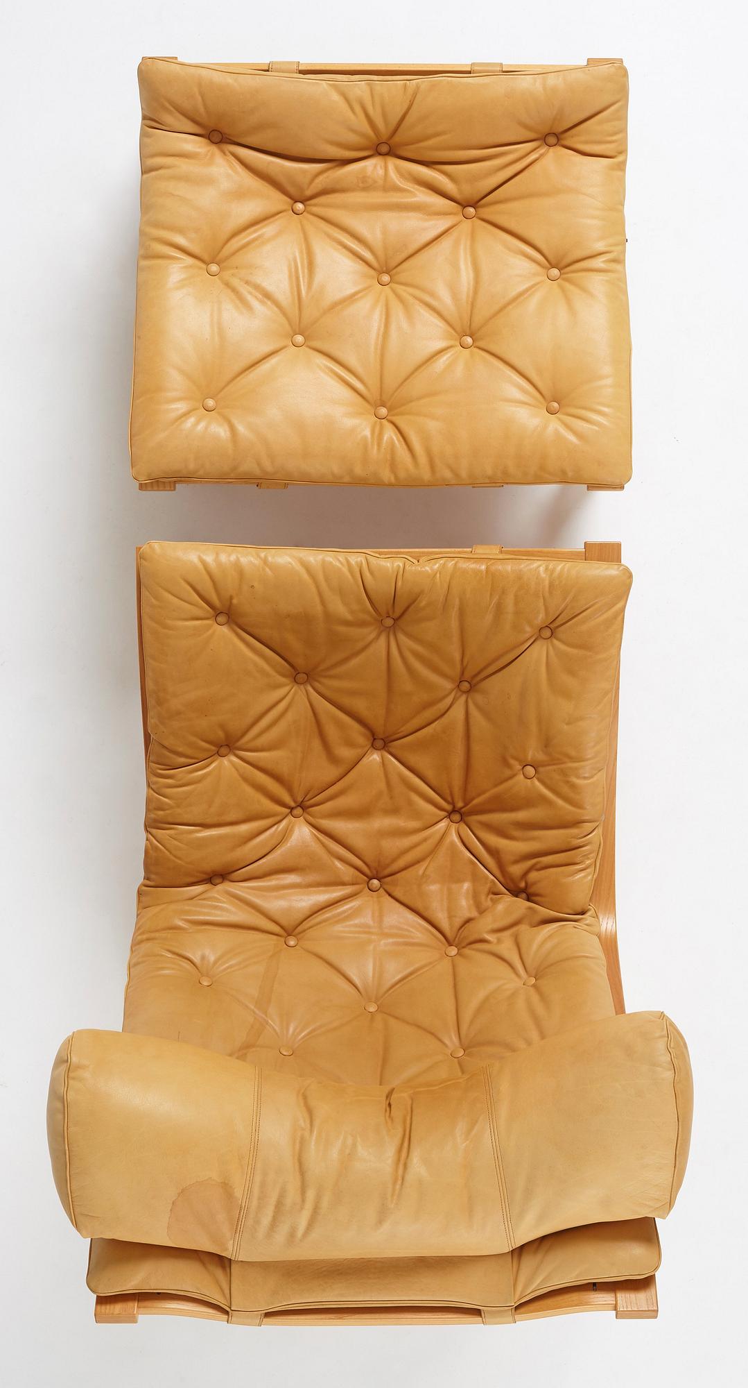 Arne Norell, a 'Scandi', easy chair and ottoman, Norell Möbel AB, Sweden 1970s.