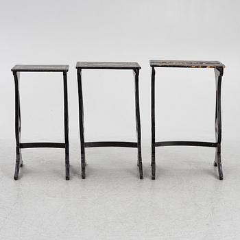 A lacquered nesting table, around 1900.
