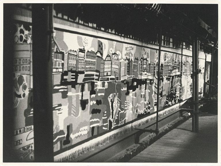 Lars Gynning, vävd tapet, gobelängteknik, ca 690 x 103 cm, signerad GYNNING Portalegre, Portugal.