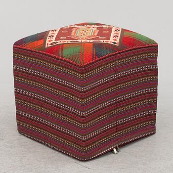 A footstool, kelim, contemporary.