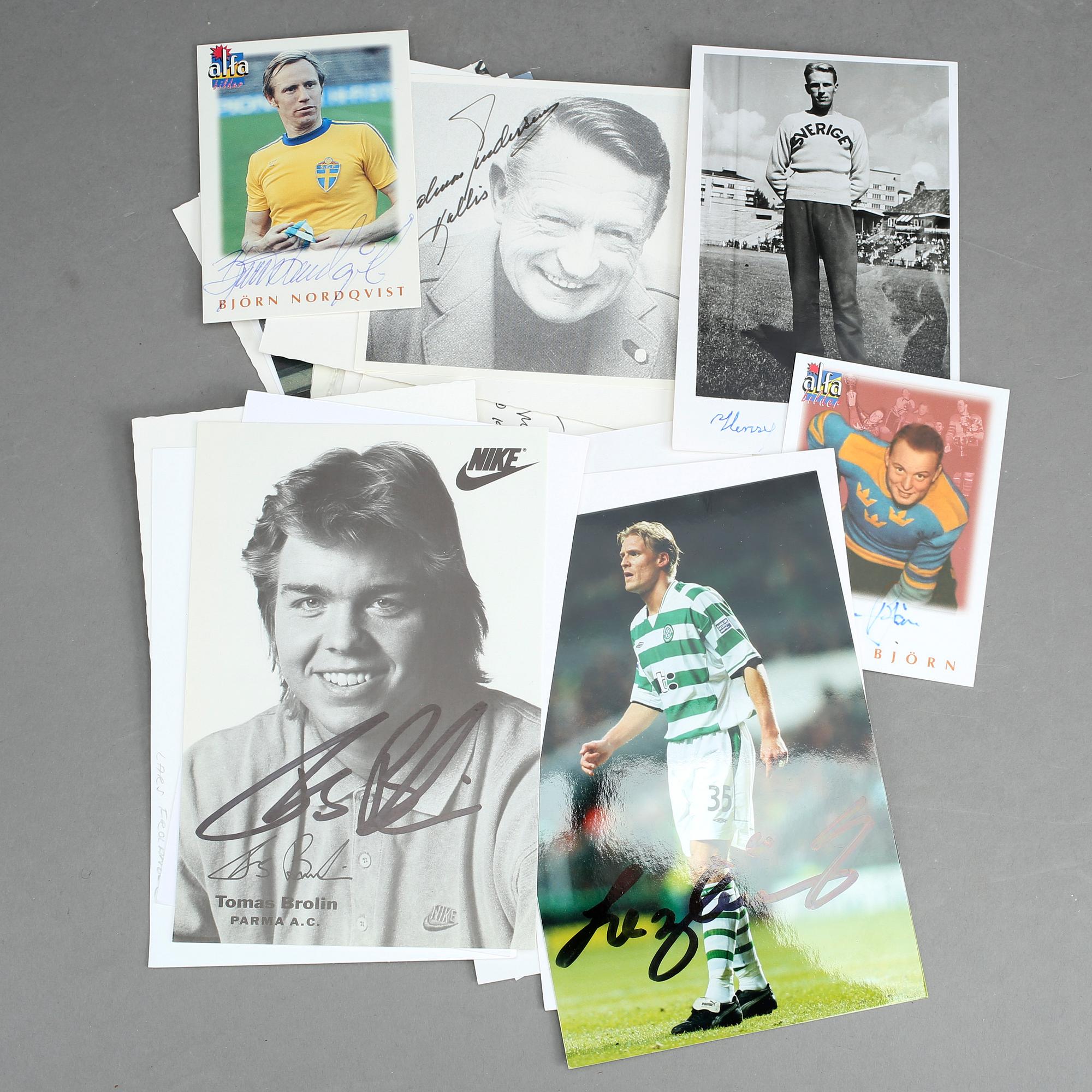 IDROTTSAUTOGRAFER, 28 st, bla 14 olympier, Sir Robert Charlton, Bo Lindman, Magda Julin, Juan A. Samaranch.