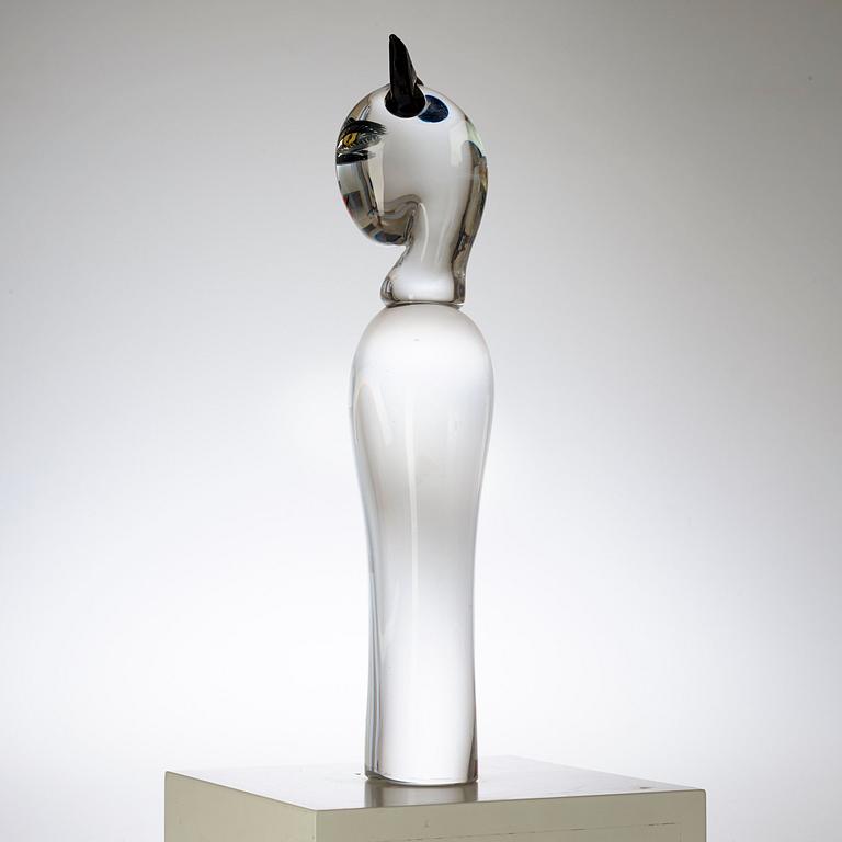 Ulrica Hydman-Vallien, A unique Ulrica Hydman-Vallien glass sculpture, 'Catman', Kosta Boda 1987.