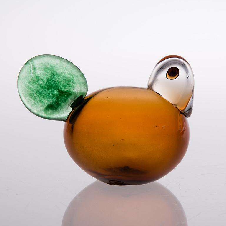 GLASS BIRD. Sorja. Signed Oiva Toikka, Nuutajärvi. Mid 1990s.