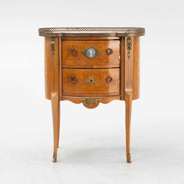 A small walnut-veneered dresser, France, second half of the 19th century.