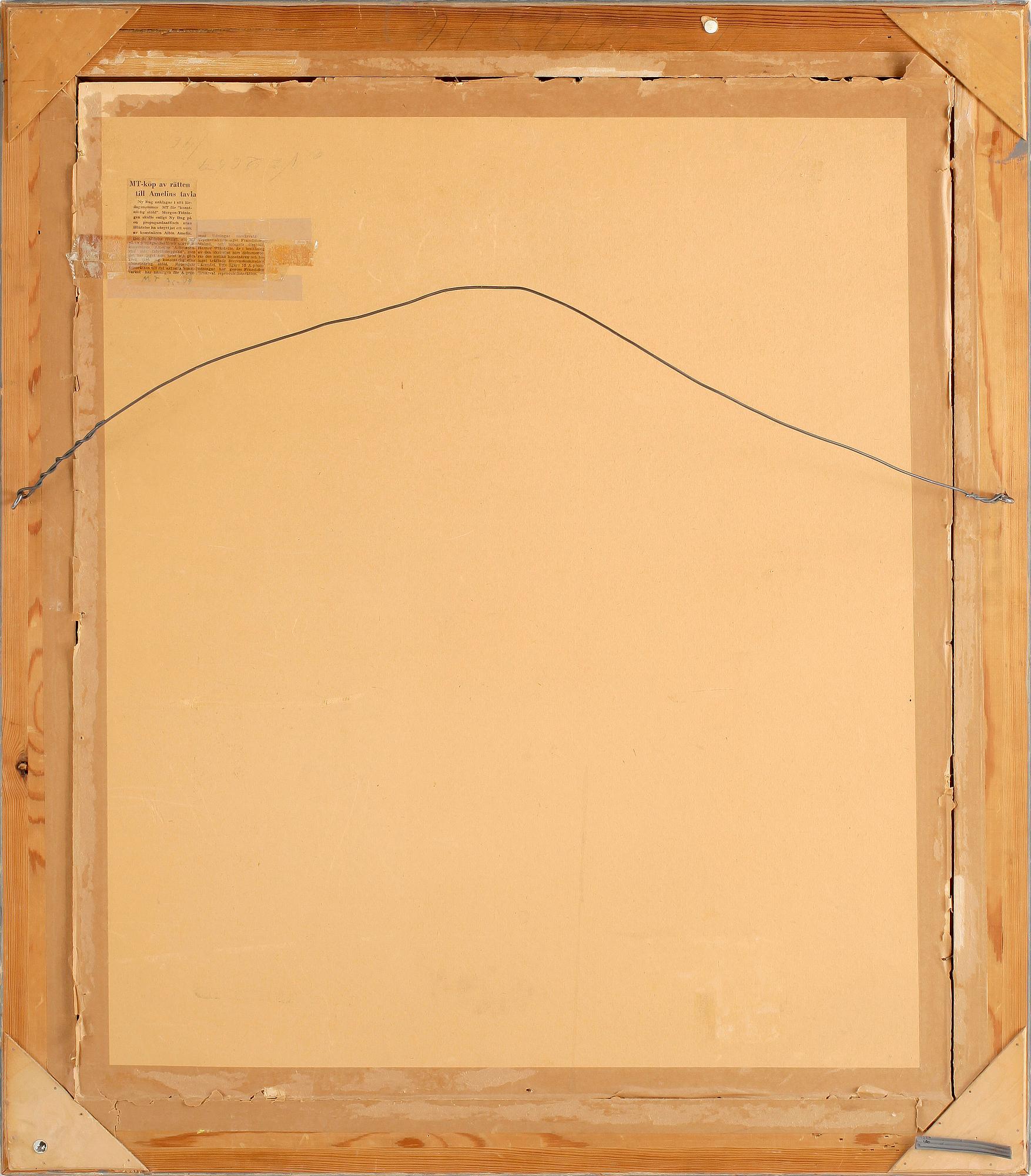 ALBIN AMELIN, blandteknik på papper, signerad och daterad -46.