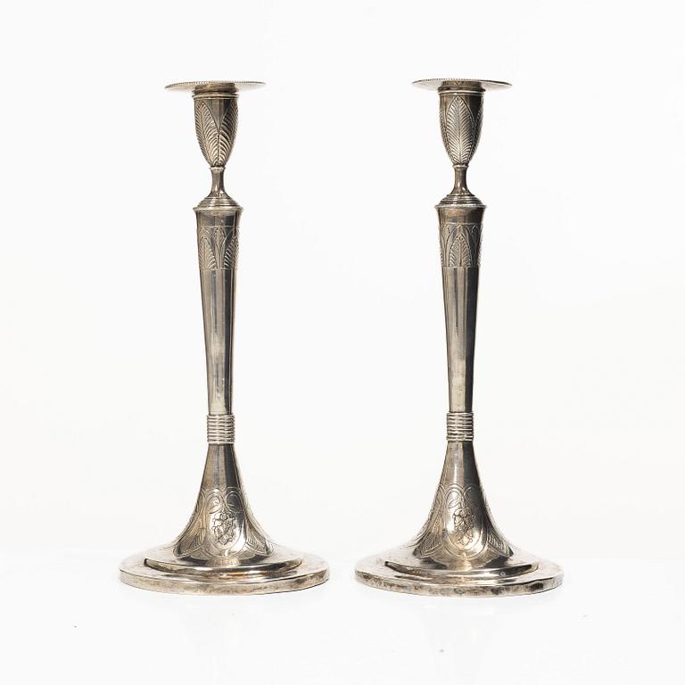 Candlesticks, a pair, silver, Prague, 1817.