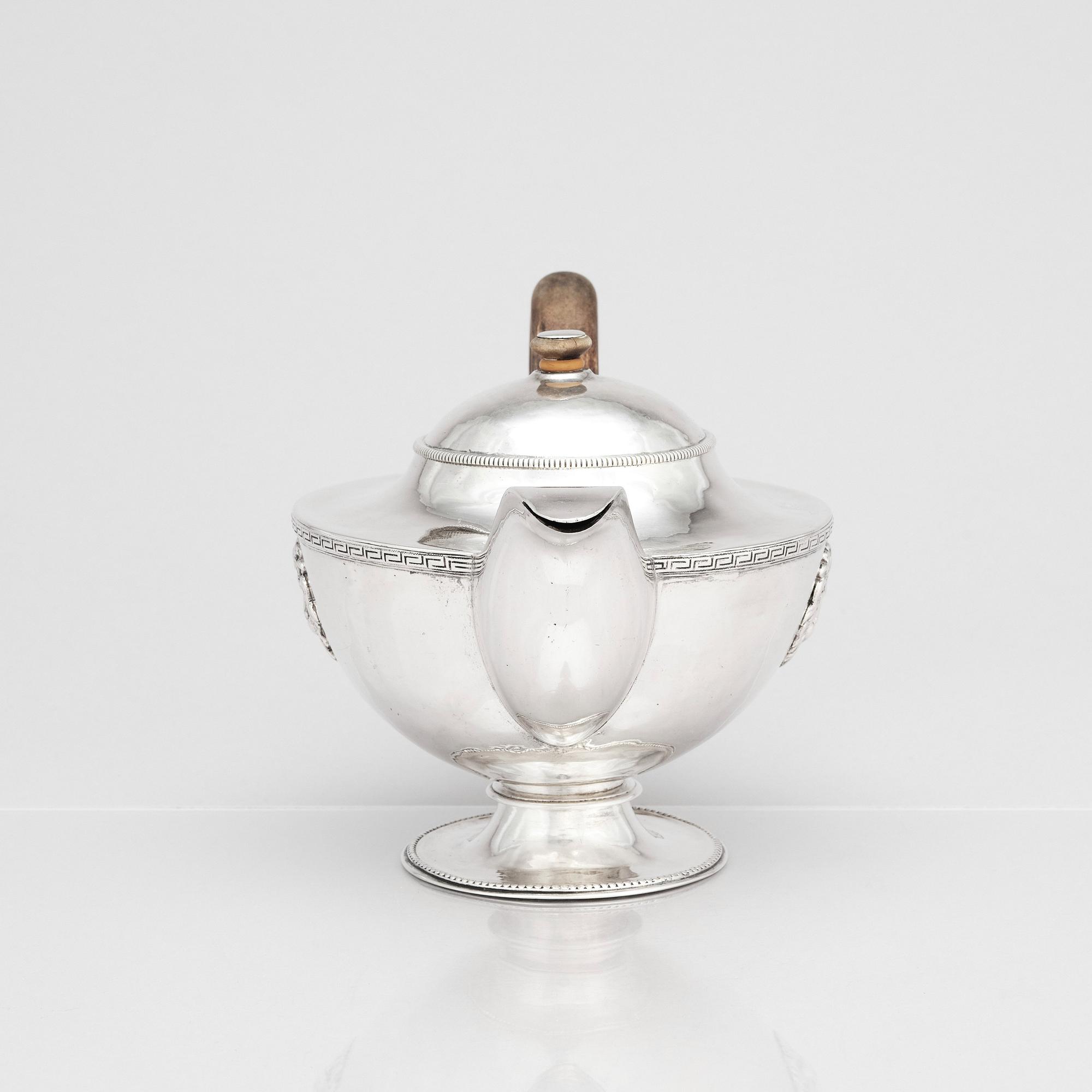 Adolf Zethelius, tekanna, silver, Stockholm 1812. Empire.
