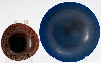 SKÅLAR, 2 st, stengods, Berndt Friberg, Gustavsberg.