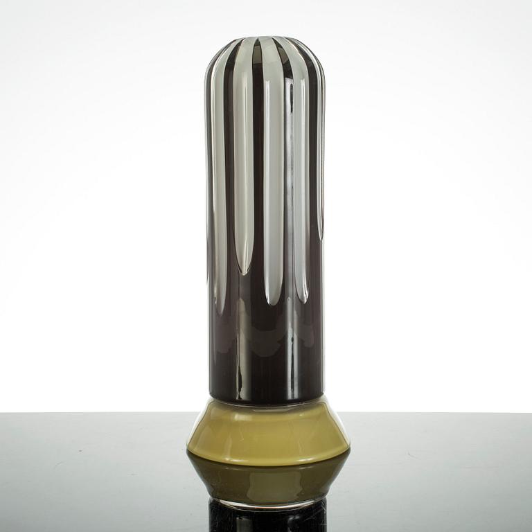 a glass vase designed by Matz Borgström, signed, dated 88 and numbered 14-20, by Kosta Gallery.