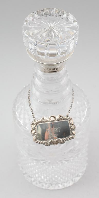 KARAFF, glas och silver, Birmingham 1952.