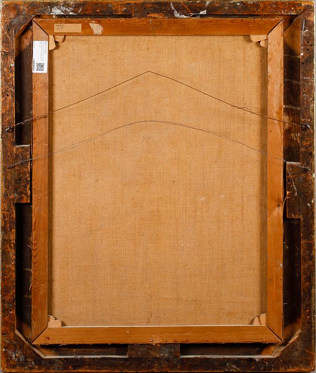 OKÄND KONSTNÄR, olja på duk, dubblerad, ej signerad, 1800-tal.