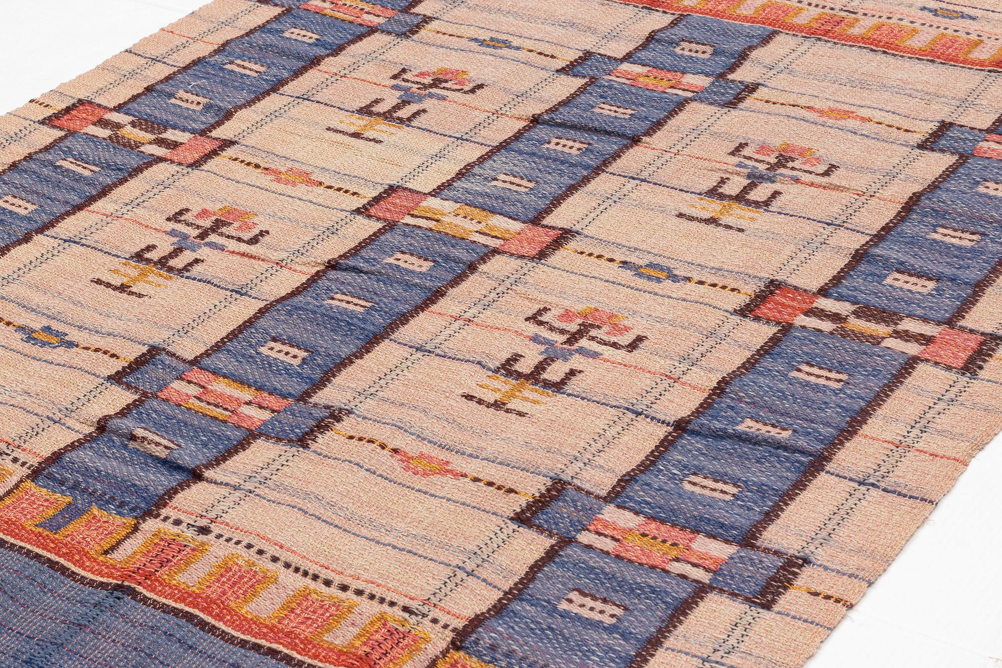Märtha Gahn, draperi, slätväv, ca 235 x 140 cm, Sverige 1930-1940-tal.