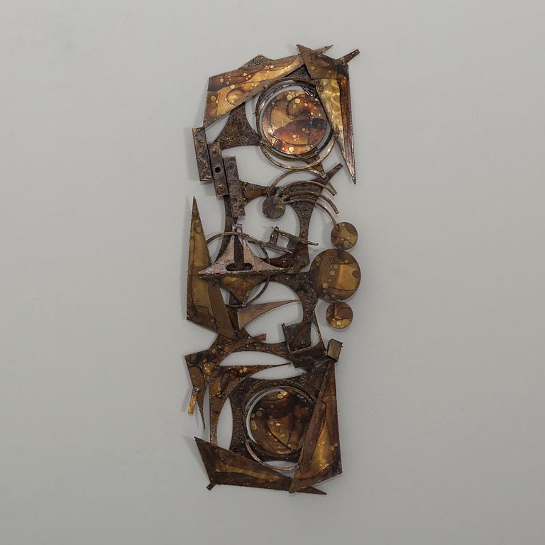 HENRIK HORST, väggskulptur, metall, signerad, 1960-70-tal. Danmark.
