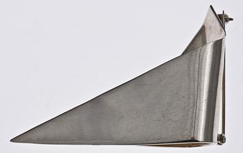 HALSRING SAMT BROSCH, silver, bla BON och Malmö 1976.