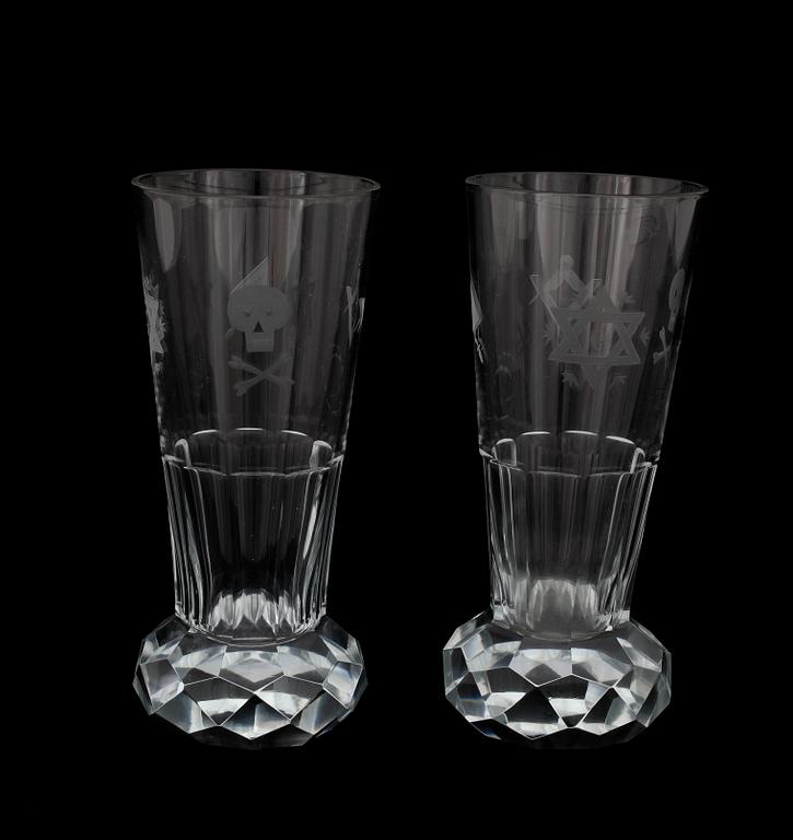 FRIMURARGLAS, 2 st, troligen tidigt 1900-tal.