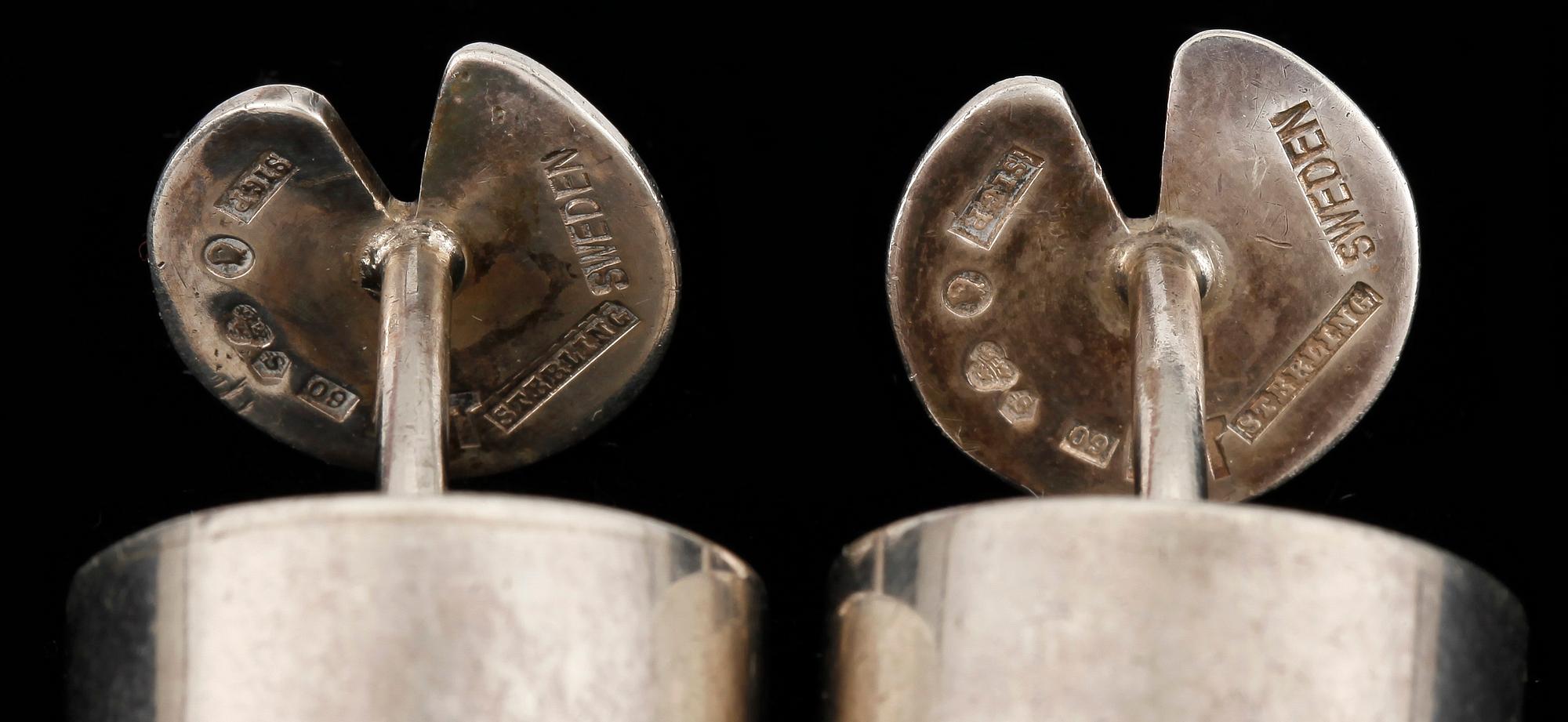 MANCHETTKNAPPAR, sterling silver och bergkristall,  Sigurd Persson, Stockholm 1964. Ca 20 g tot.