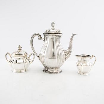 Coffee service 3 dl Rokoko style, silver plate, 1930s.