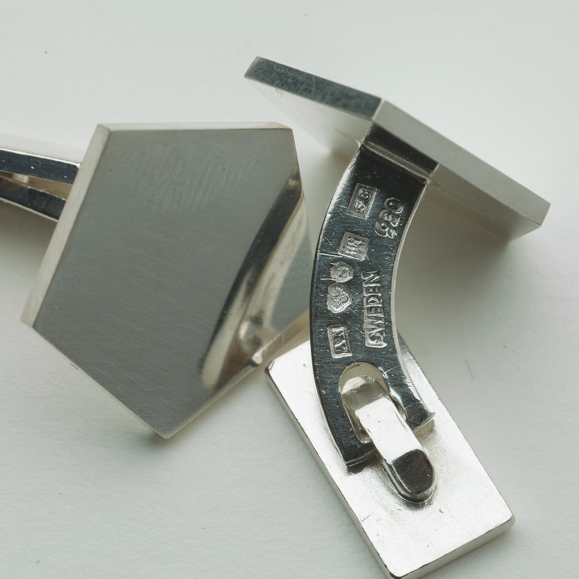 Wiwen Nilsson, manschettknappar, ett par, Lund 1944, sterling.