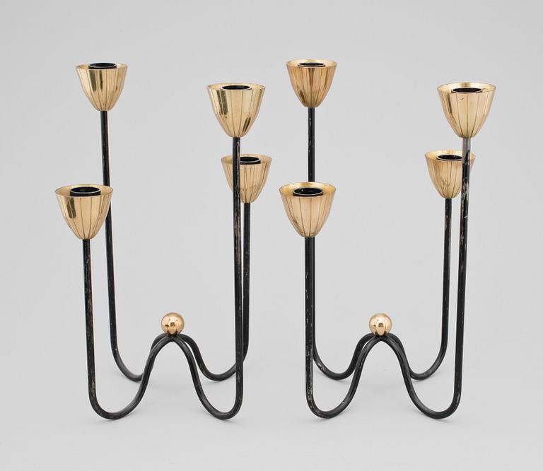 KANDELABRAR, 4 st, metall, Gunnar Ander, Ystad metall.