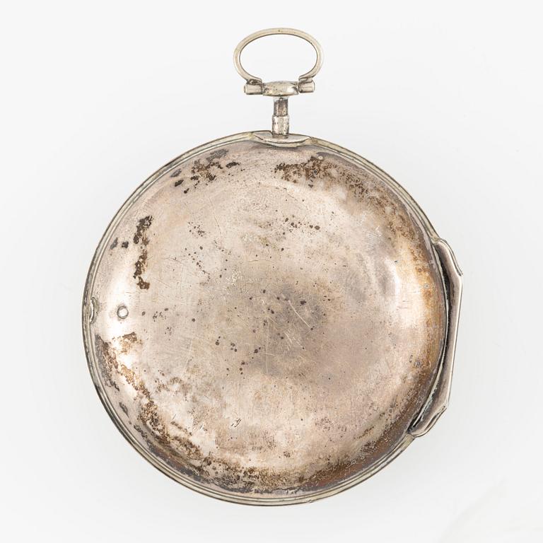 Pocket watch, silver, Helmstine, Stockholm, late 18th century.