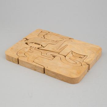 A wooden puzzle by ENZO MARI, Danese, Milano, 1950s.