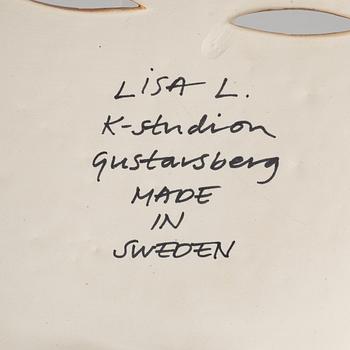 A Lisa Larson stoneware sculpture of a mask, K-studion, Gustavsberg.