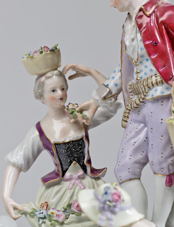 FIGURGRUPP, porslin. Meissen, 1800-tal.