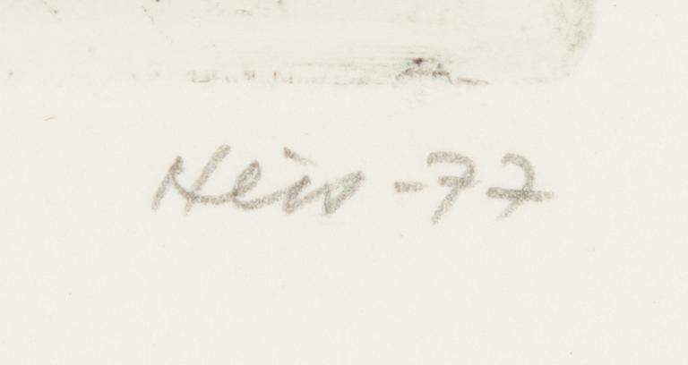 Outi Heiskanen, etsning, akvatint, mezzotint, signerad och daterad -77, numrerad Tpl'a 35/40.