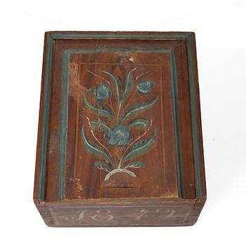 Light box, folk art, dated 1849.