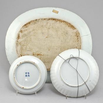 PARTI PORSLIN, 3 delar, Kina, 1700-1900-tal.