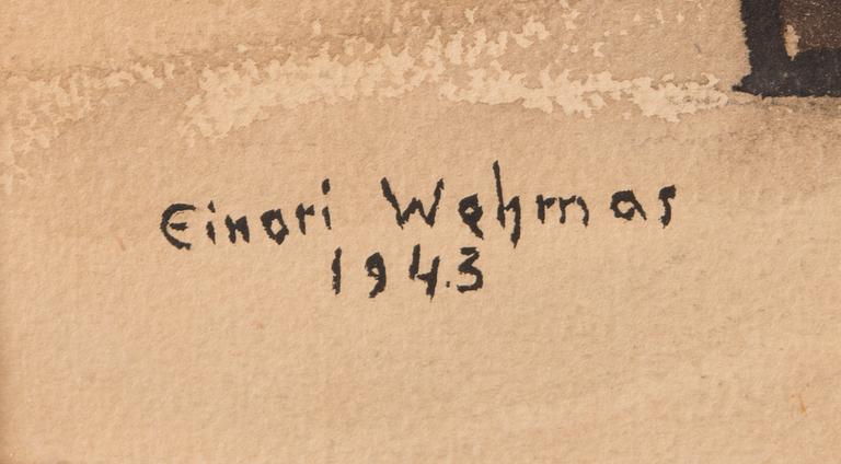 Einari Wehmas, akarelli, signeerattu ja päivätty 1943.