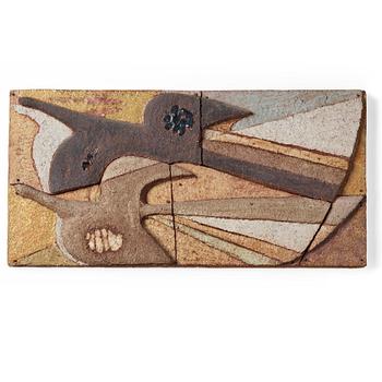 222. Tyra Lundgren, relief "Sträckande fåglar", egen ateljé 1960-tal.