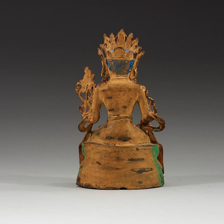 A bronze Guanyin, Qing dynasty (1644-1912).