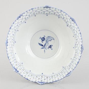 A 'Blue Fluted Full Lace' porcelain centerpiece bowl, Royal Copenhagen, model 1011,.