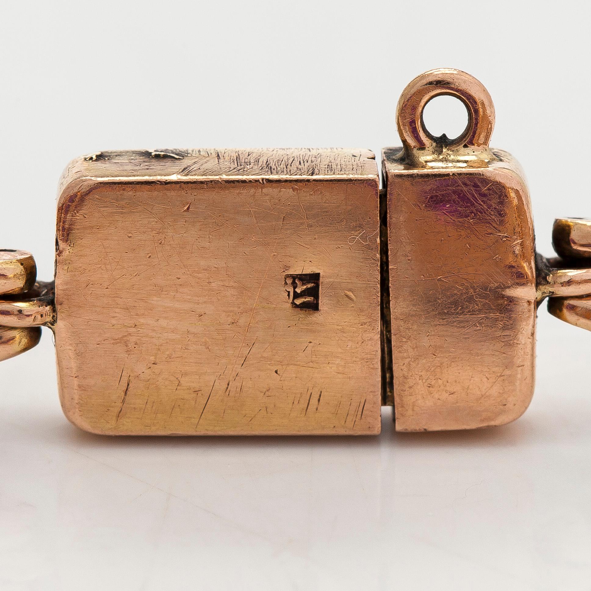 Bracelet, approx. 12K gold and synthetic sapphires.